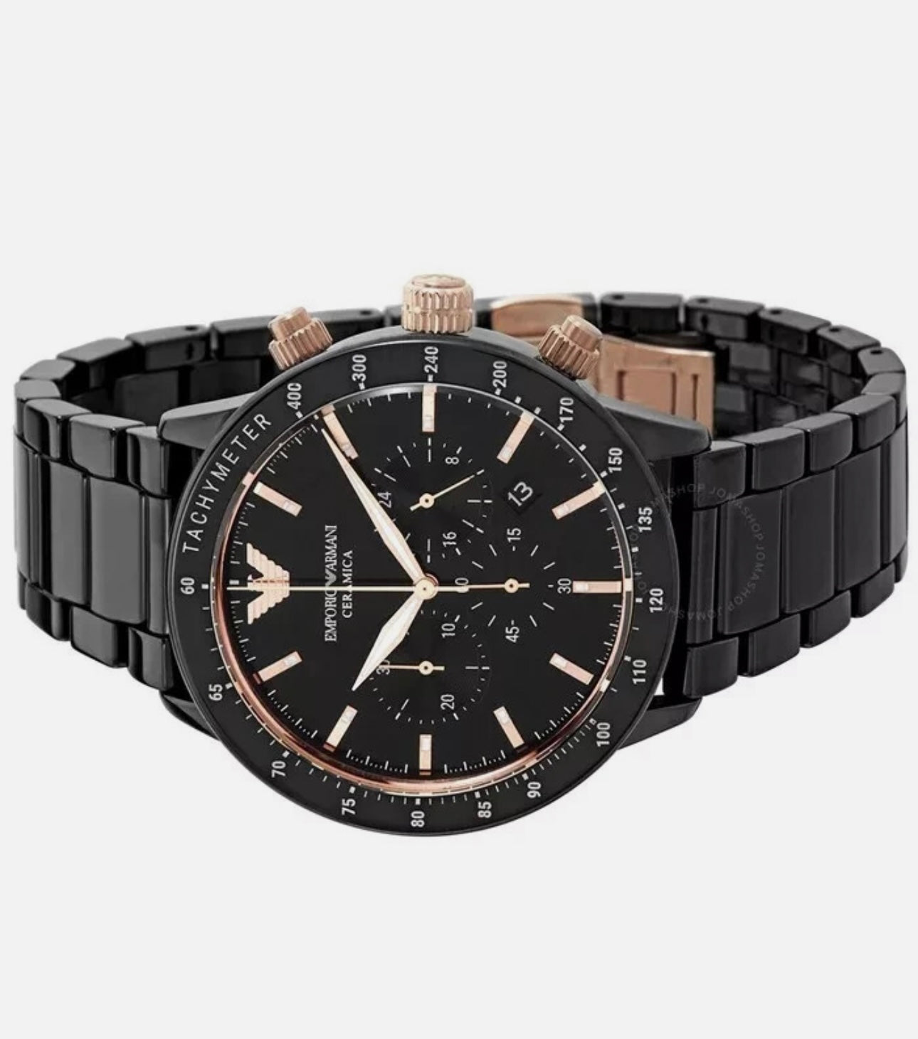 Montre Emporio Armani AR70002 Cadran Noir - Chronographe - Bracelet Acier Noir - Homme